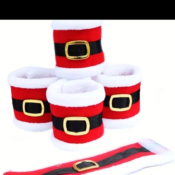 4pcs Christmas Buckle Santa Belt. Napkin Holders. NEW NWT. - Picture 10 of 11